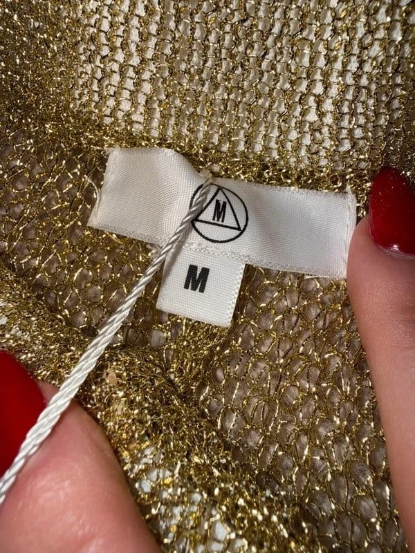 Missguided Misguided gold metallic knitted trousers - size M - 1