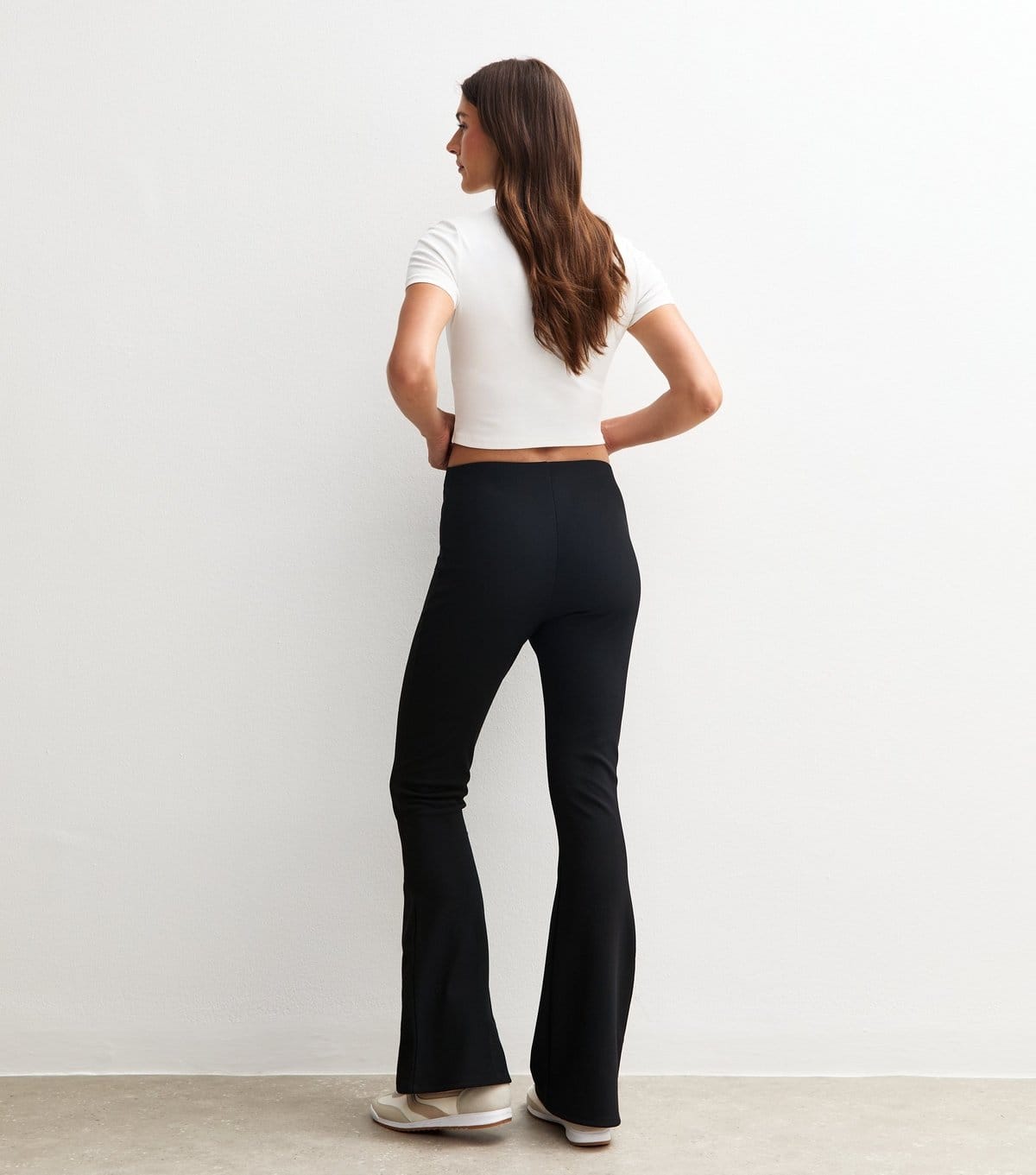 New Look Women's Black Ribbed Flared Leg Trousers New Look - 4