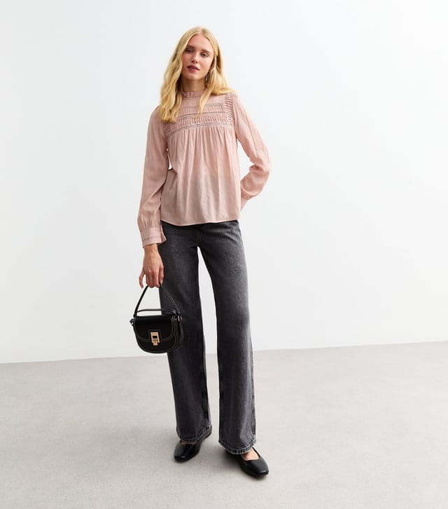 New Look Women's Pink Cutwork Long Sleeve Blouse New Look - 3