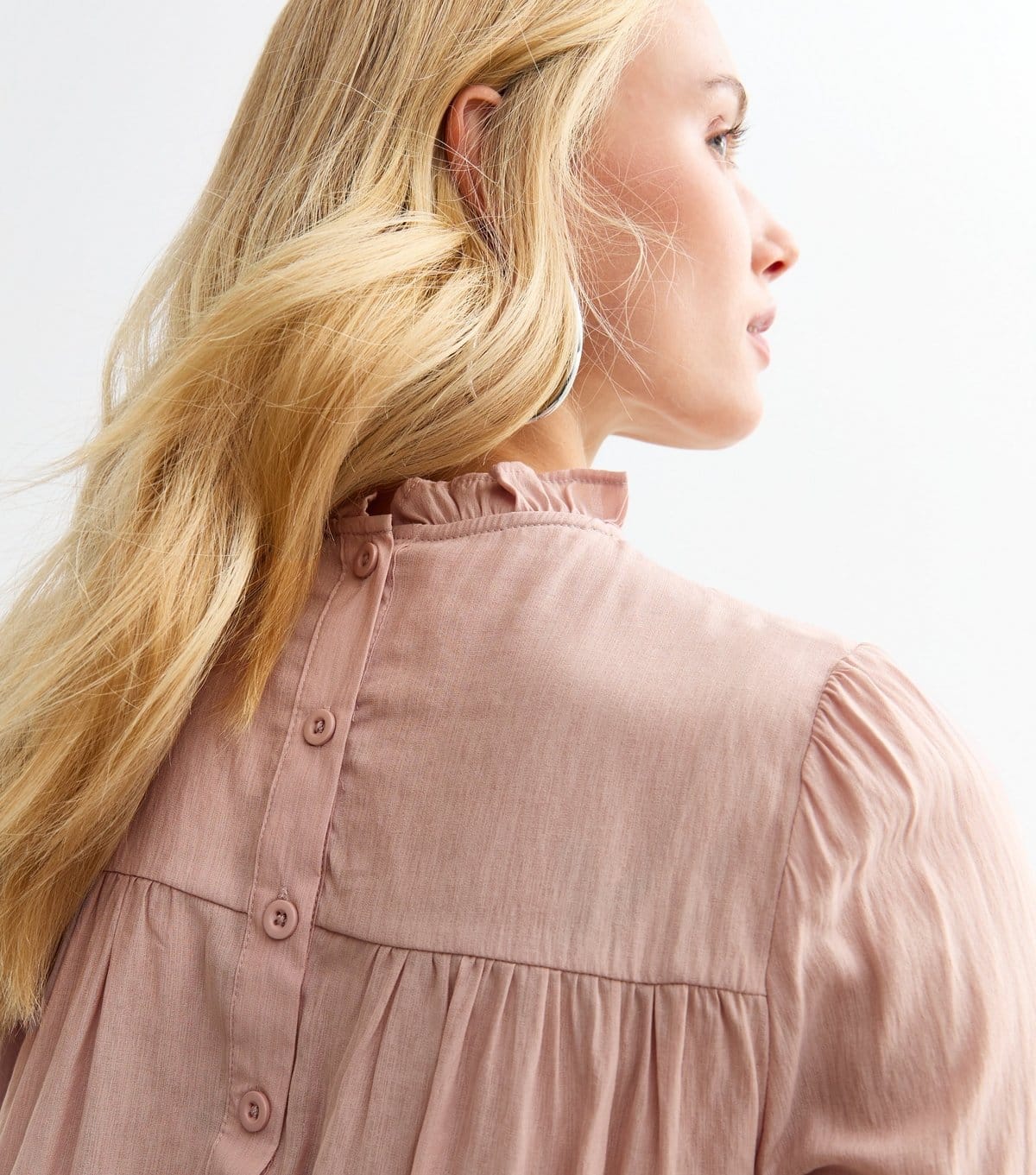 New Look Women's Pink Cutwork Long Sleeve Blouse New Look - 4