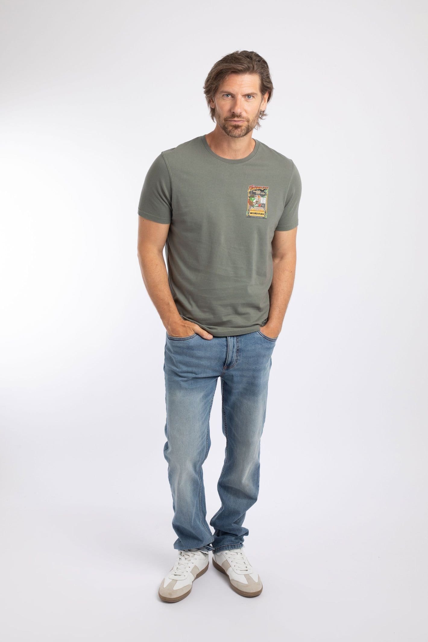 Weird Fish Weird Fish Men's Findiana Jones Artist T-Shirt in Mid Grey - 4
