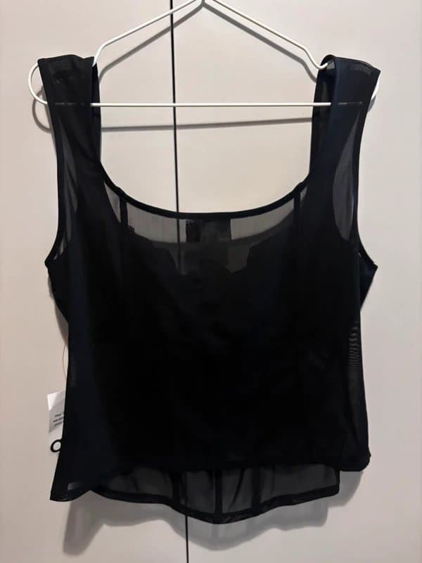 ASOS Design ASOS Black Mesh Corset Top