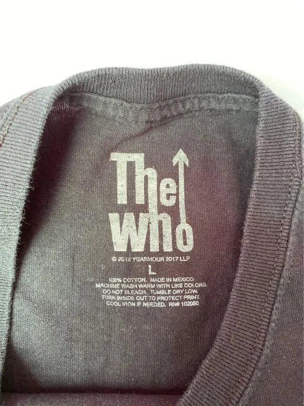 The Who 2019 Tour T-Shirt Black Double Sided Band Tee