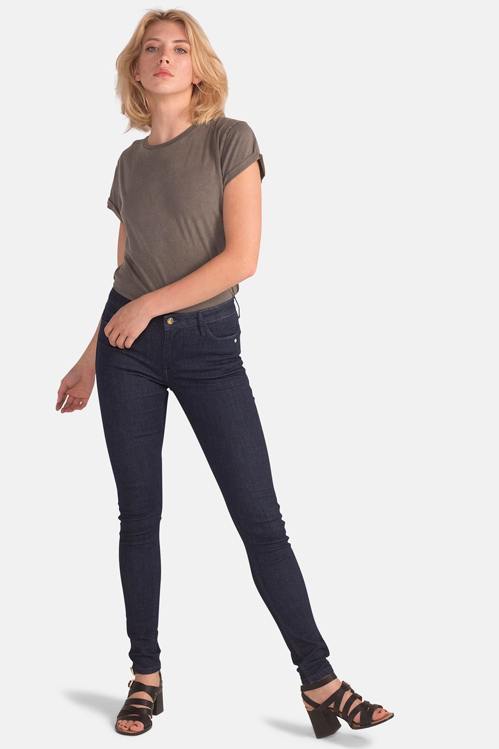 Monkee Genes Monkee Genes Women's Super Skinny Mid-Rise Denim Jeans in Dark Indigo - 2