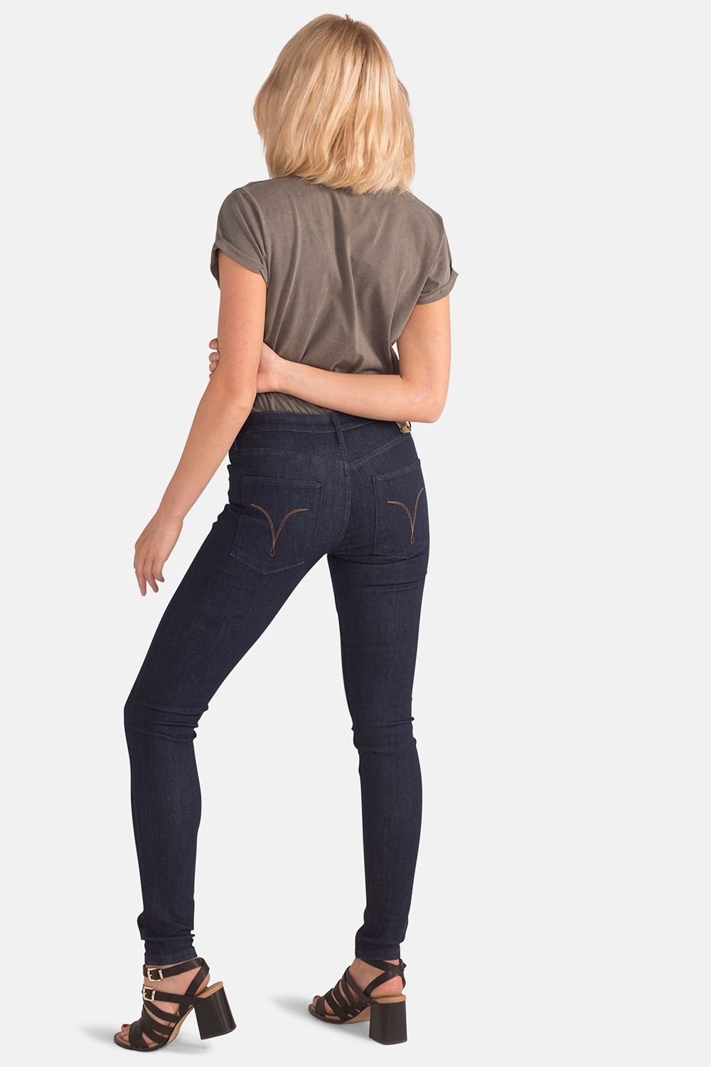 Monkee Genes Monkee Genes Women's Super Skinny Mid-Rise Denim Jeans in Dark Indigo - 3