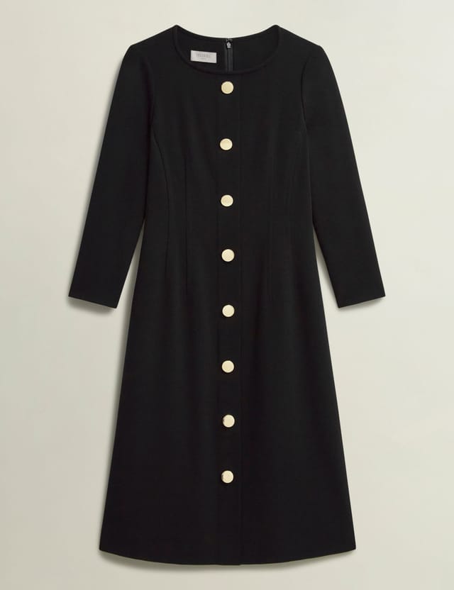 Hobbs London Hobbs London Women's Marsha Button Front Dress in Black - 2