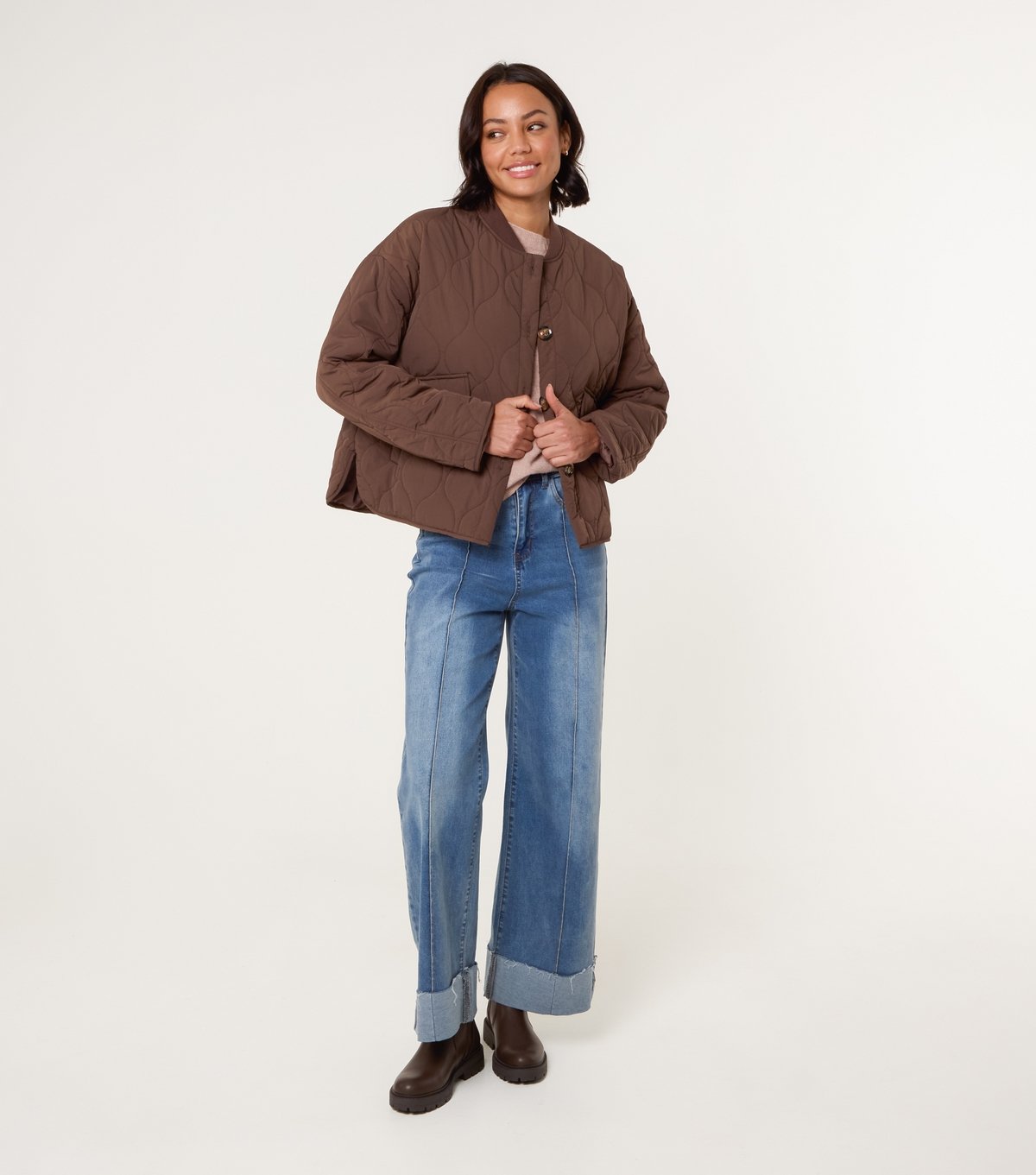 Blue Vanilla Women's Brown Quilted Jacket Blue Vanilla New Look - 2