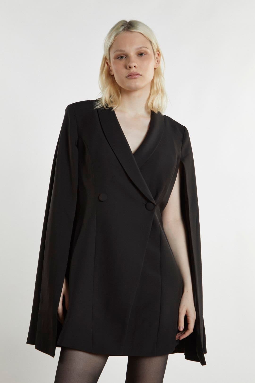Shnoo Shnoo Women's Blazer-Cape Mini-Dress in Black