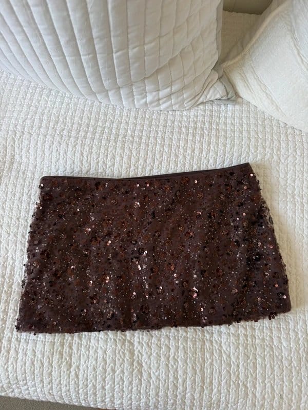 Bershka Bershka chocolate sequin mini skirt - 1