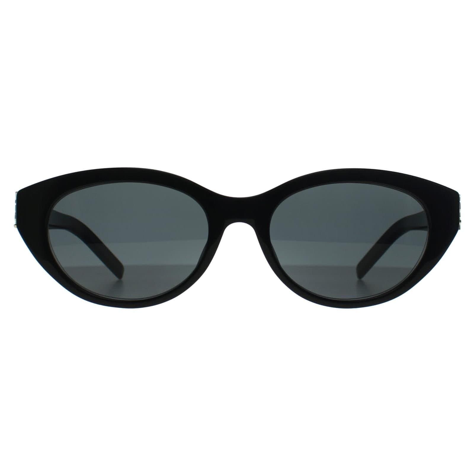 Saint Laurent Saint Laurent Women's Oval Shiny Black Grey SLM148