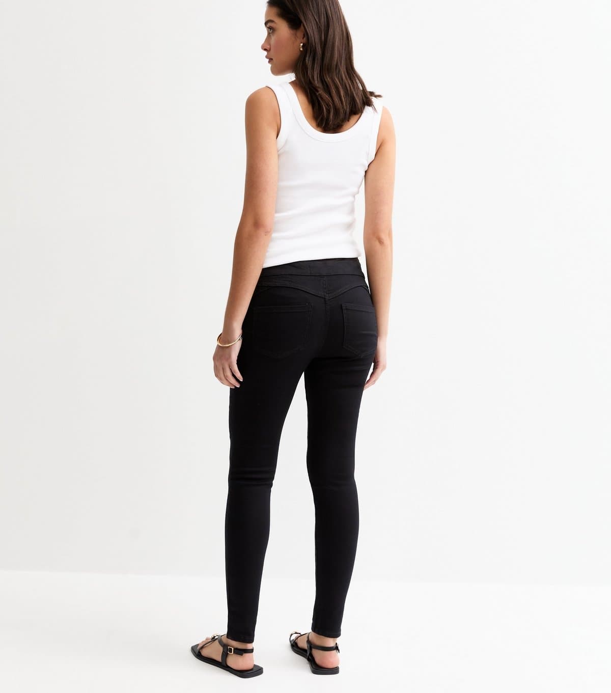 New Look New Look Black Maternity Jeggings with Over Bump Lift
