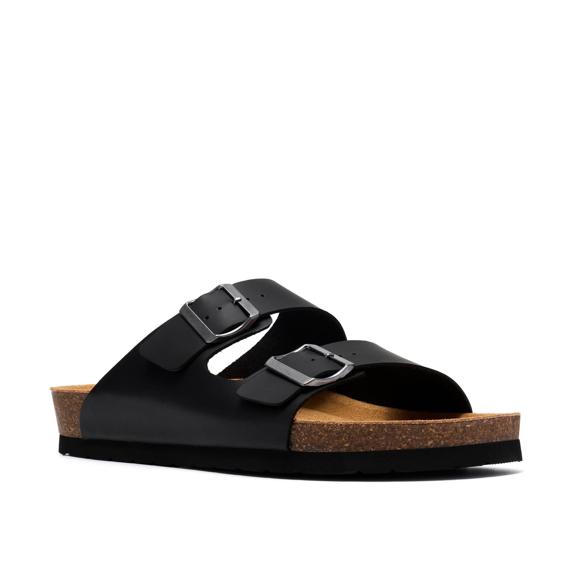 Clarks Clarks Men's Sidmouth Strap Black Leather Sliders - 4