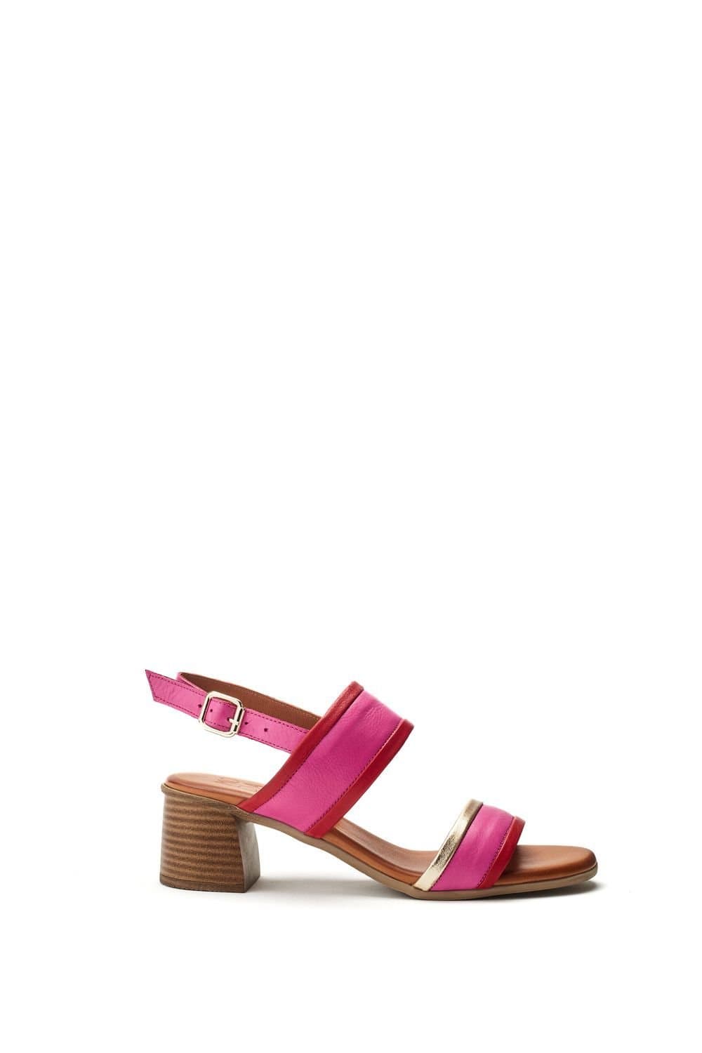 Moda In Pelle Moda In Pelle Pink Leather Heeled Sandals