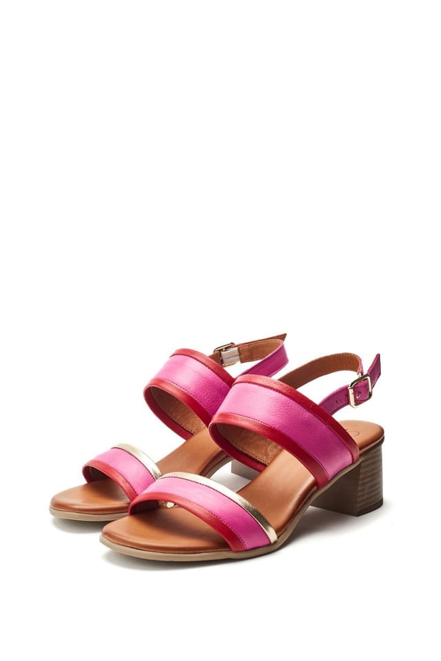 Moda In Pelle Moda In Pelle Women's 'Luzula' Leather Heeled Sandals in Pink - 2