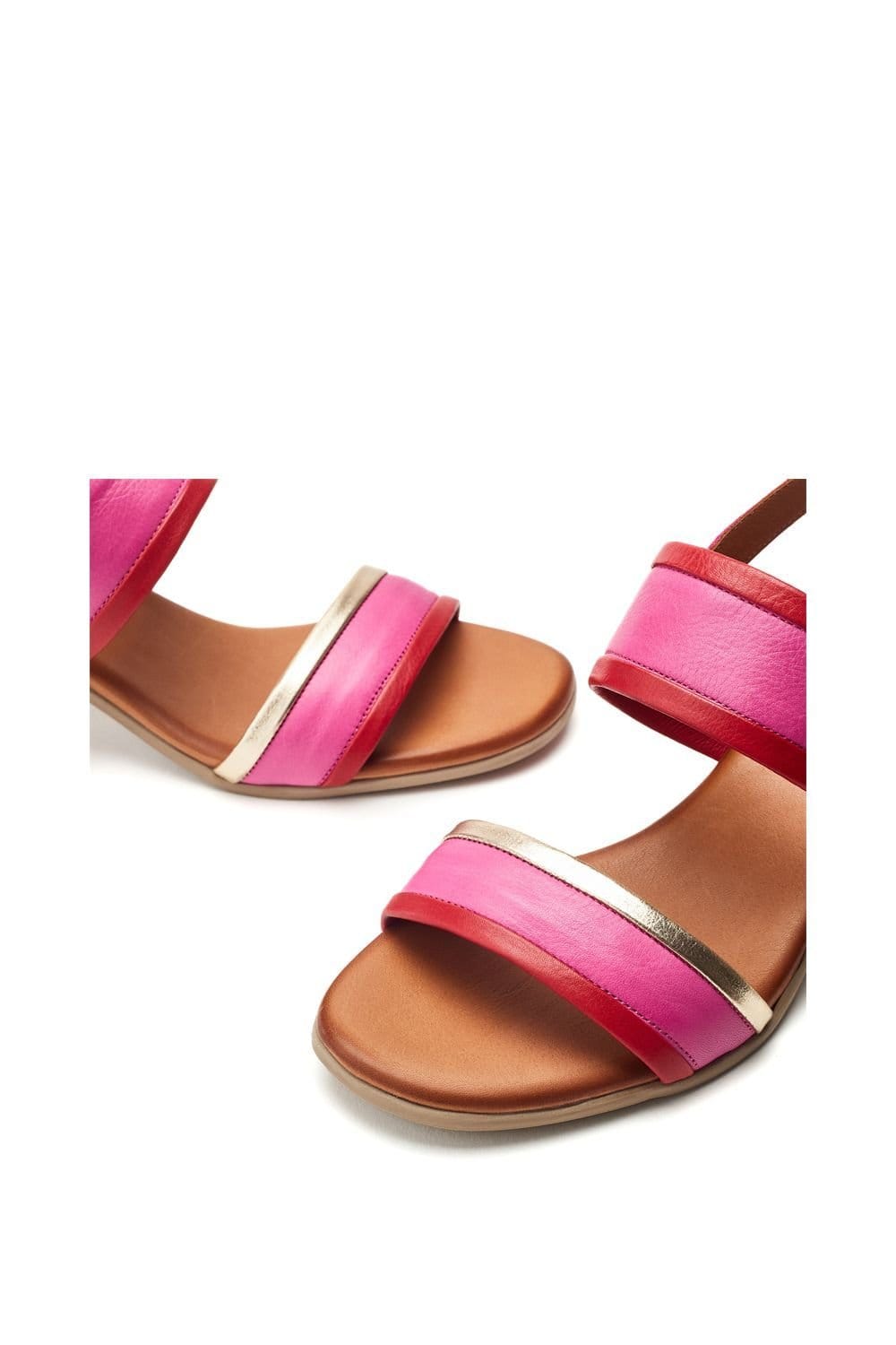 Moda In Pelle Moda In Pelle Women's 'Luzula' Leather Heeled Sandals in Pink - 4