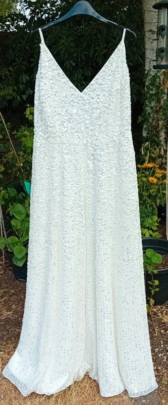 ASOS Asos Bridal White Sequin Dress Size 14 - 1