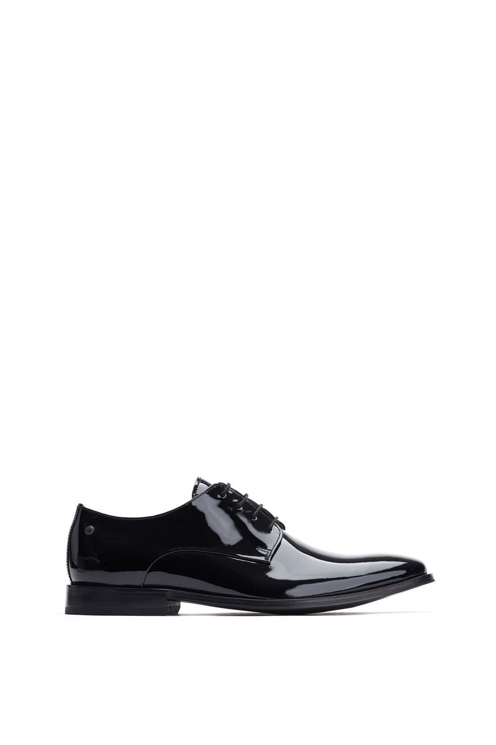 Base London Base London Men's Marley Lace Up Patent Shoe in Black - 4