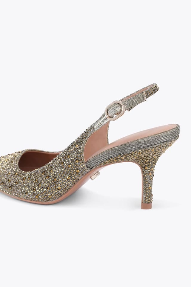 Carvela Carvela Women's 'Spirit Sling Jewel' Fabric Heels in Gold - 3