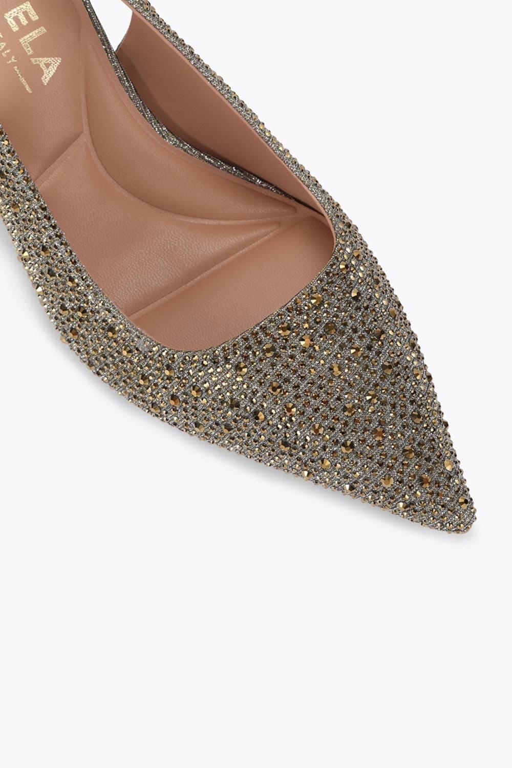 Carvela Carvela Women's 'Spirit Sling Jewel' Fabric Heels in Gold - 4