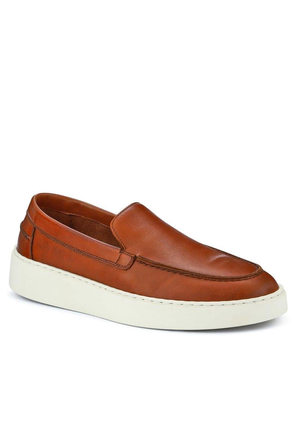 Jones Bootmaker Jones Bootmaker Tan Leather Slip-On Shoes