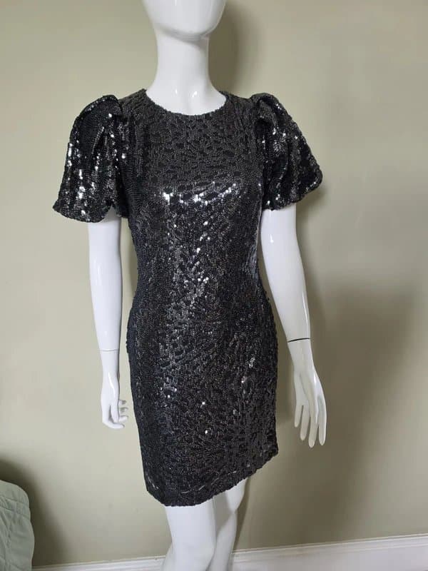 Topshop Topshop black sequin mini dress with open back detail.
