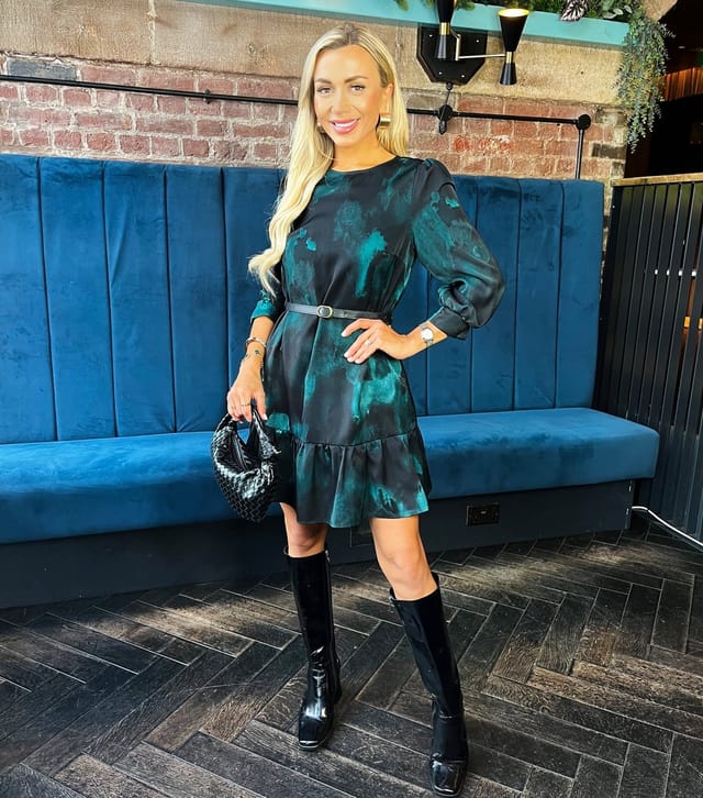 AX Paris Women's Teal Printed Frill Hem Mini Dress AX Paris New Look - 2