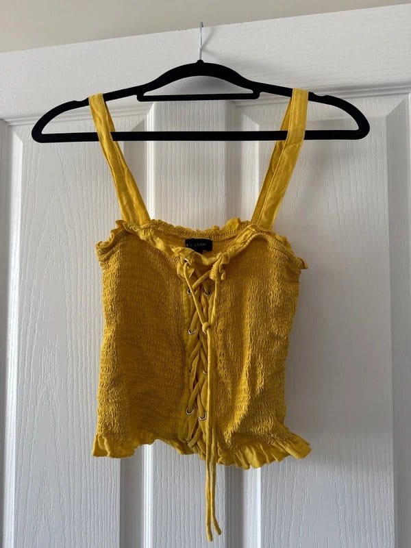 New Look Mustard Elasticated Corset Summer Top