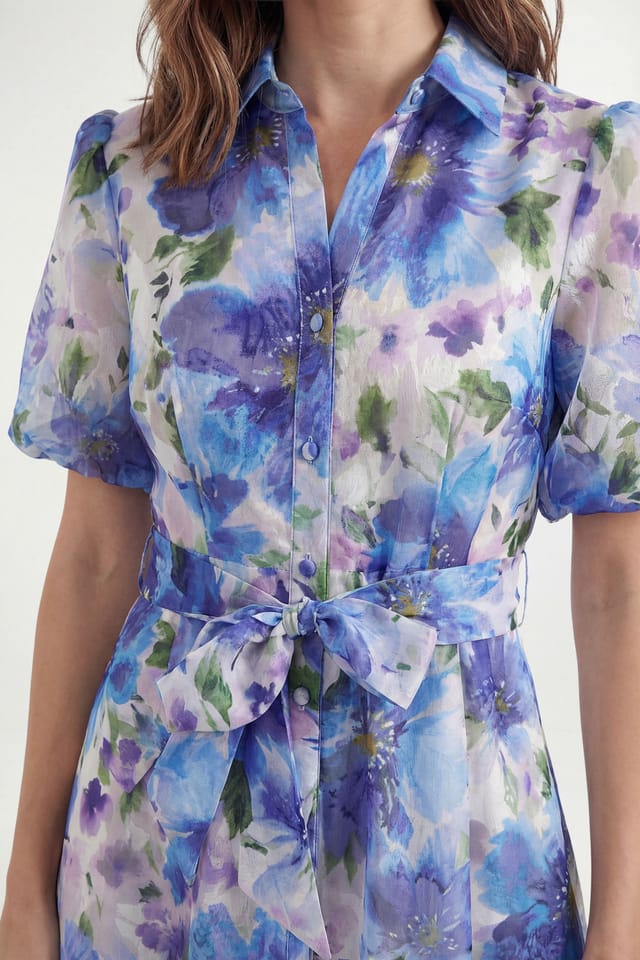 Wallis Wallis Women's Petite Floral Burn Out Shirt Dress in Ivory - 2