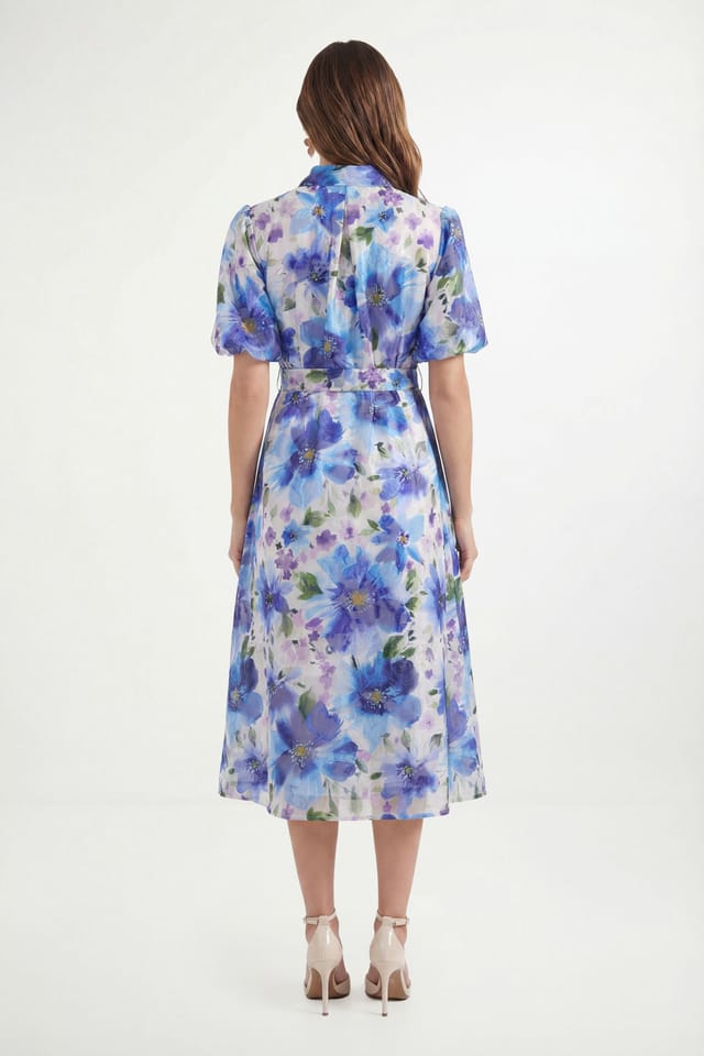 Wallis Wallis Women's Petite Floral Burn Out Shirt Dress in Ivory - 3