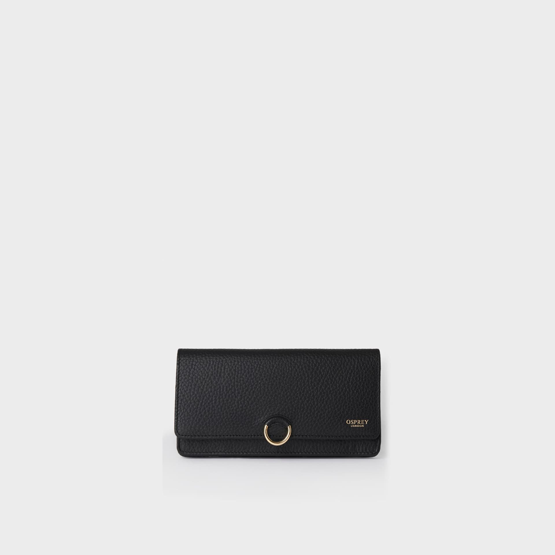 OSPREY LONDON OSPREY LONDON Women's The Harper Leather Matinee Purse in Black