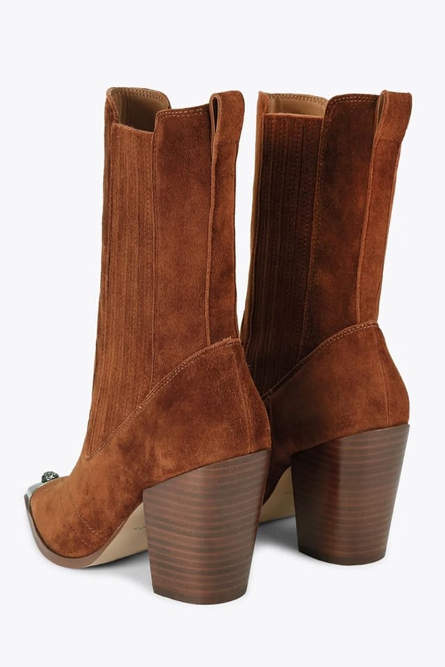 Kurt Geiger London Kurt Geiger London Women's 'Regent Western Ankle Boot' Suede Boots in Camel - 3
