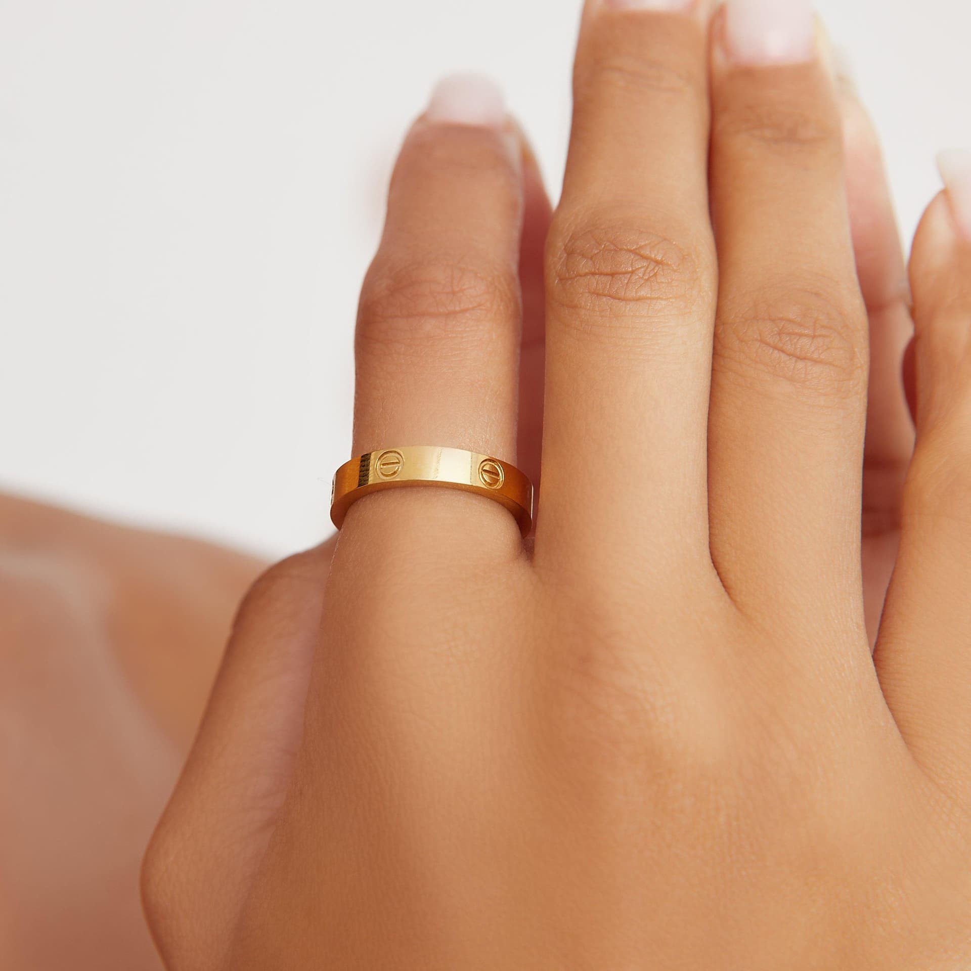 EGO Engraved Detail Ring In Gold, Women's Size UK One Size