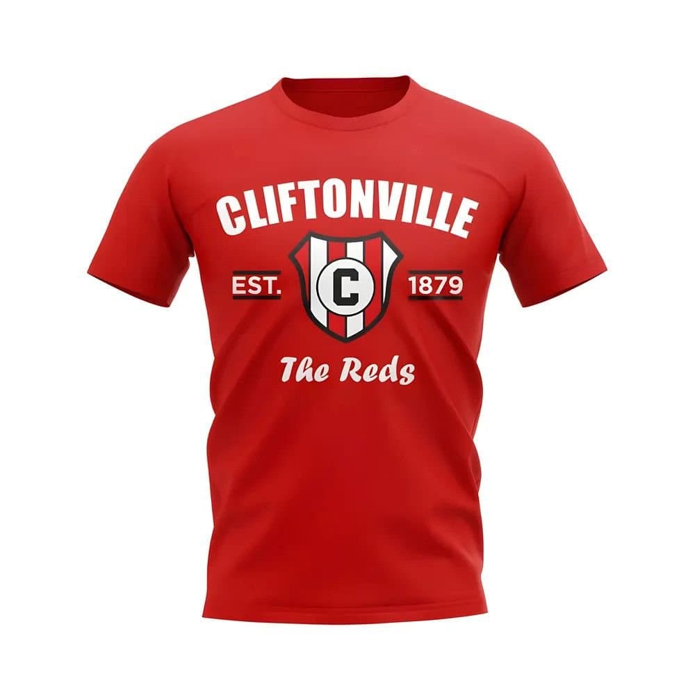 Cliftonville Cliftonville Men's Personalised Established Football T-Shirt in Red