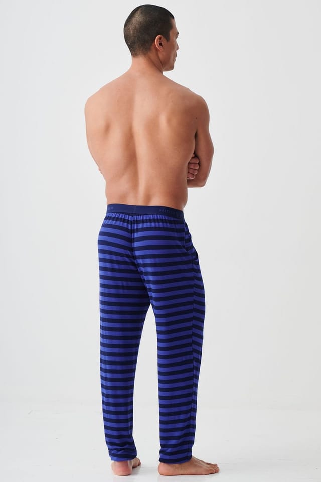 British Boxers British Boxers Men's "Royal Blue & Navy Stripe" Bamboo Pyjama Trousers - 3