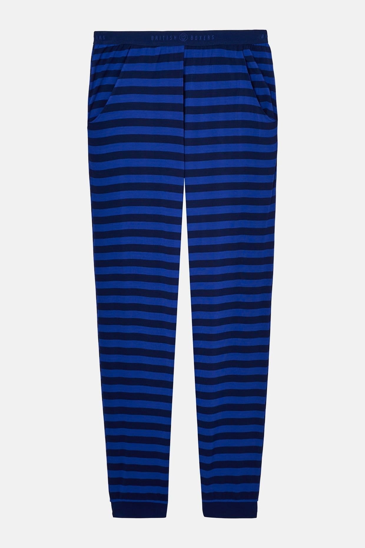 British Boxers British Boxers Men's "Royal Blue & Navy Stripe" Bamboo Pyjama Trousers - 4