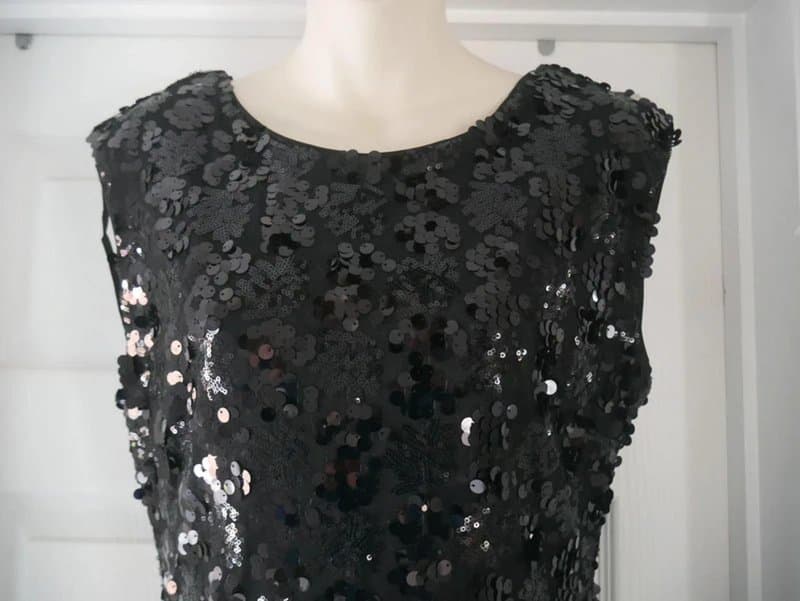 Little Mistress Black Sequin Dress Evening Party Girls on Film Size 14 New Christmas Designer