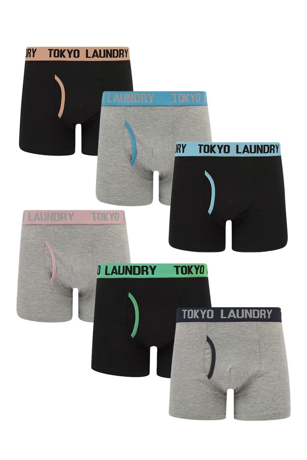 Tokyo Laundry Tokyo Laundry Men's 6-Pack Cotton Boxers in Light Green