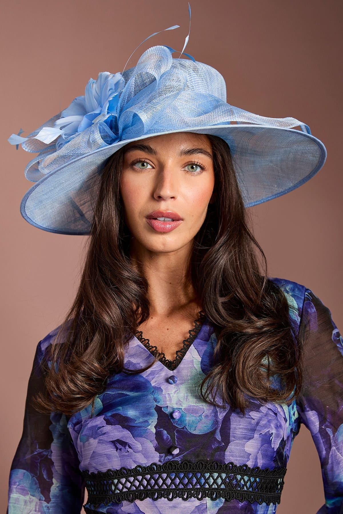 Coast Coast Light Blue Floral Rose Hat for Women