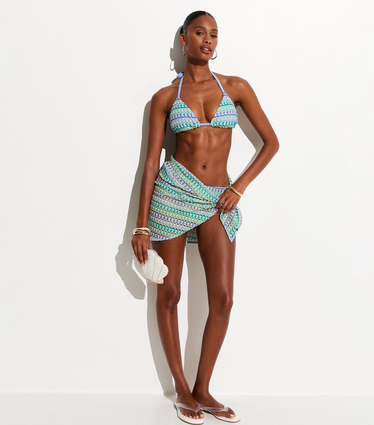 New Look Women's Blue Crochet Sarong New Look - 3