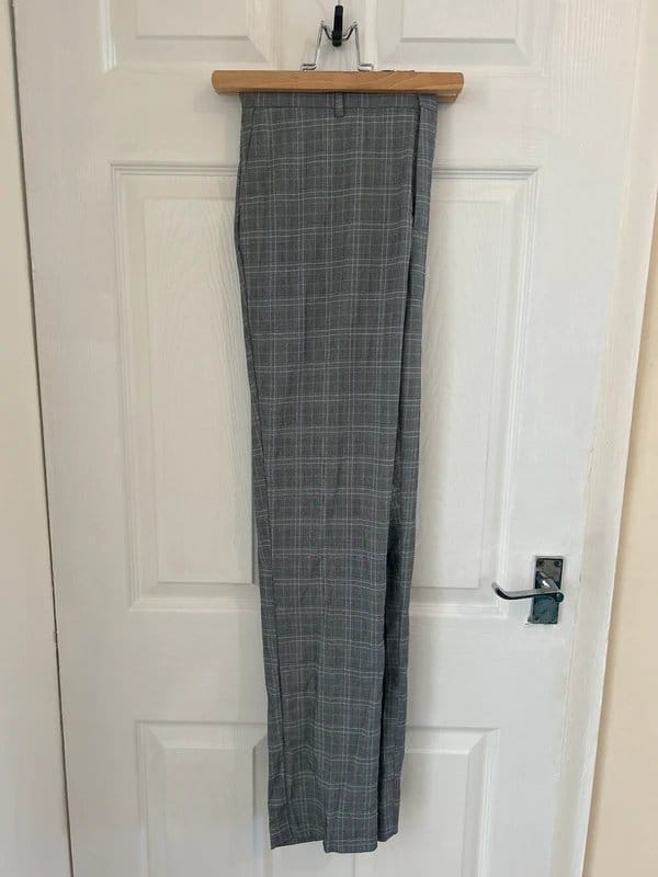 New Look Grey/Black Plaid Smart Trousers
