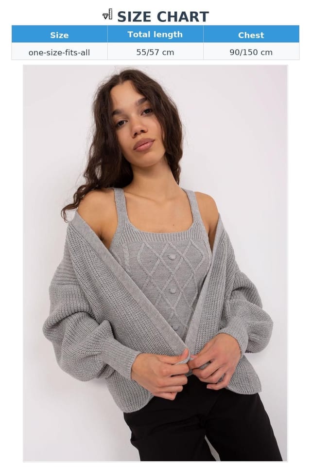 Love Lace Love Lace Women's Strapless Top & Long Sleeve Cardigan Set in Grey - 3