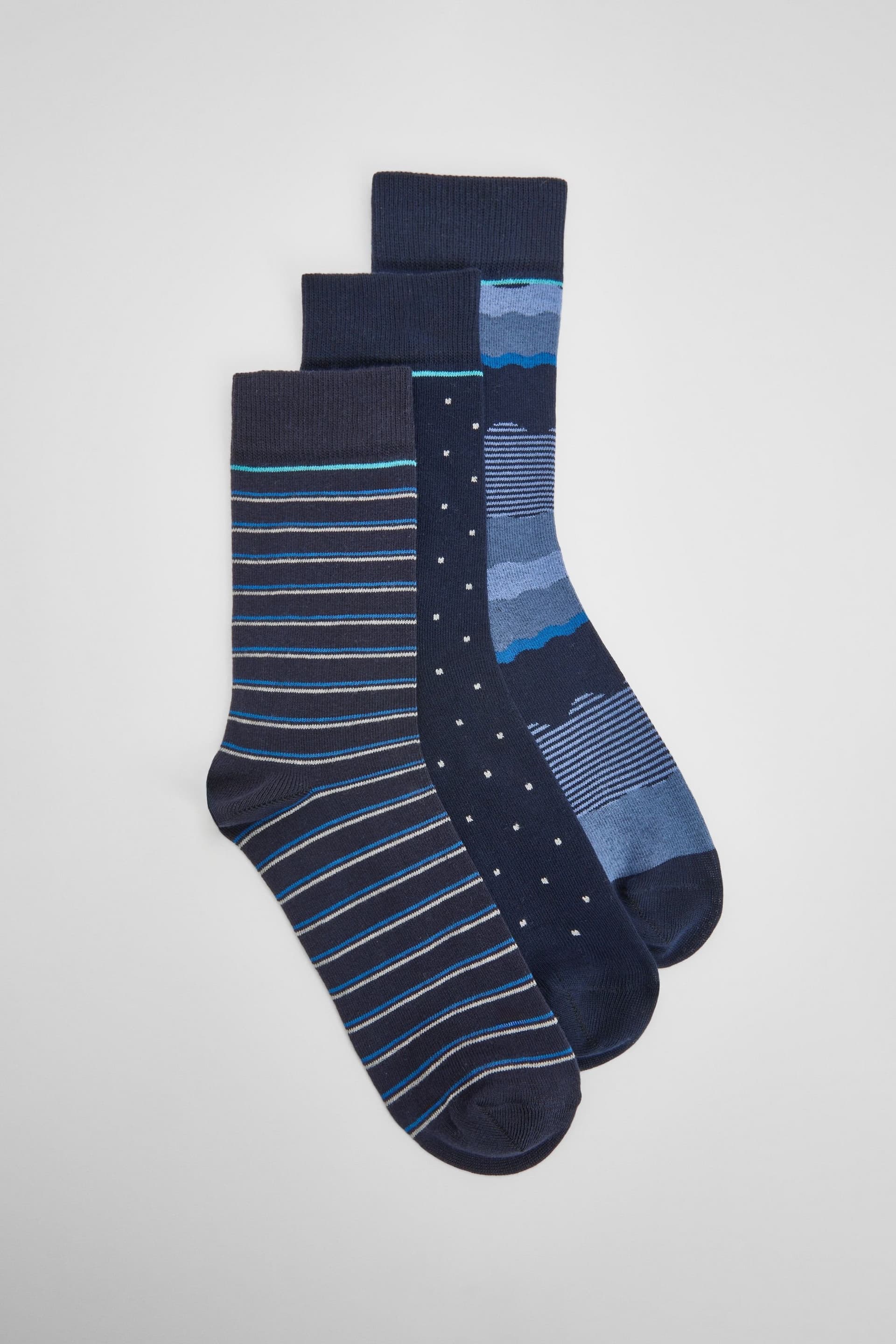 Maine Maine Men's Navy 3 Pack Mixed Patterned Socks