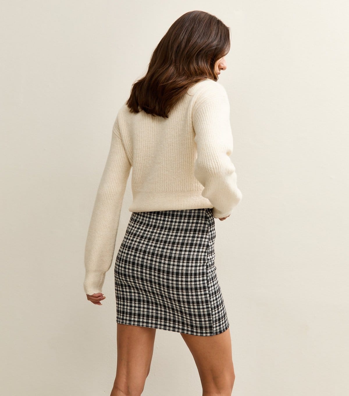 New Look Women's Tall Black Check Tube Mini Skirt New Look - 4