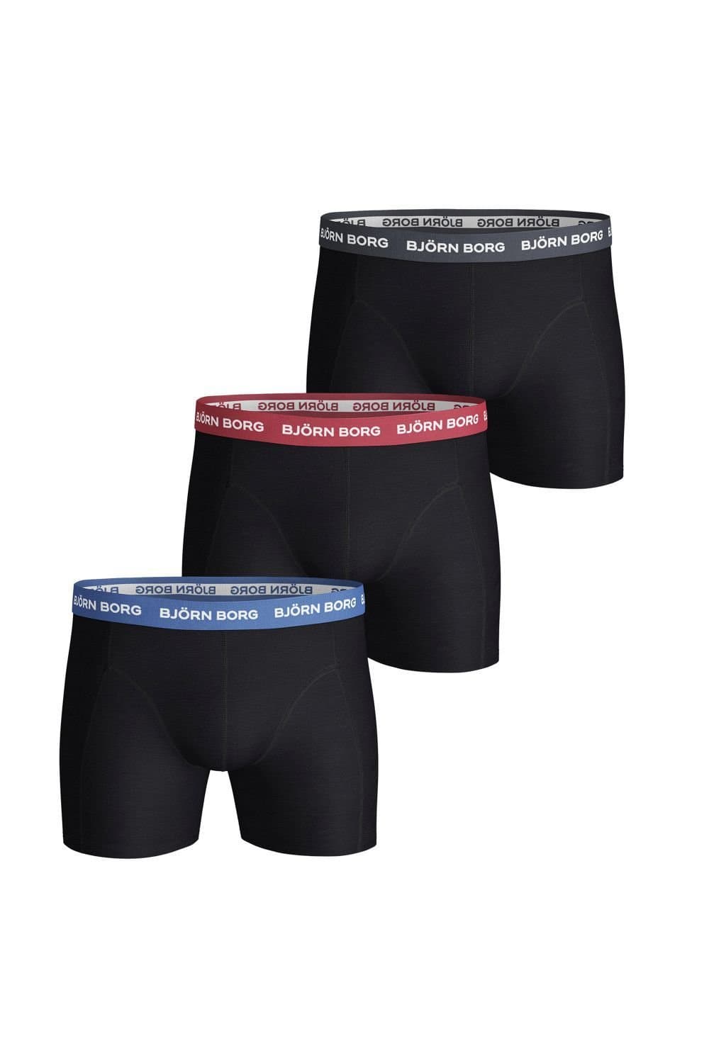 Bjorn Borg Bjorn Borg Men's 3 Pack Cotton Stretch Boxers Soft Everyday Underwear Shorts in True Black