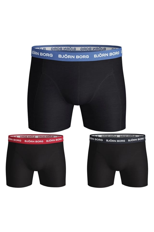 Bjorn Borg Bjorn Borg Men's 3 Pack Cotton Stretch Boxers Soft Everyday Underwear Shorts in True Black - 2