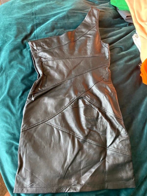 ASOS 🖤 Stunning Real Leather One Shoulder Dress 🖤 size 10 from ASOS