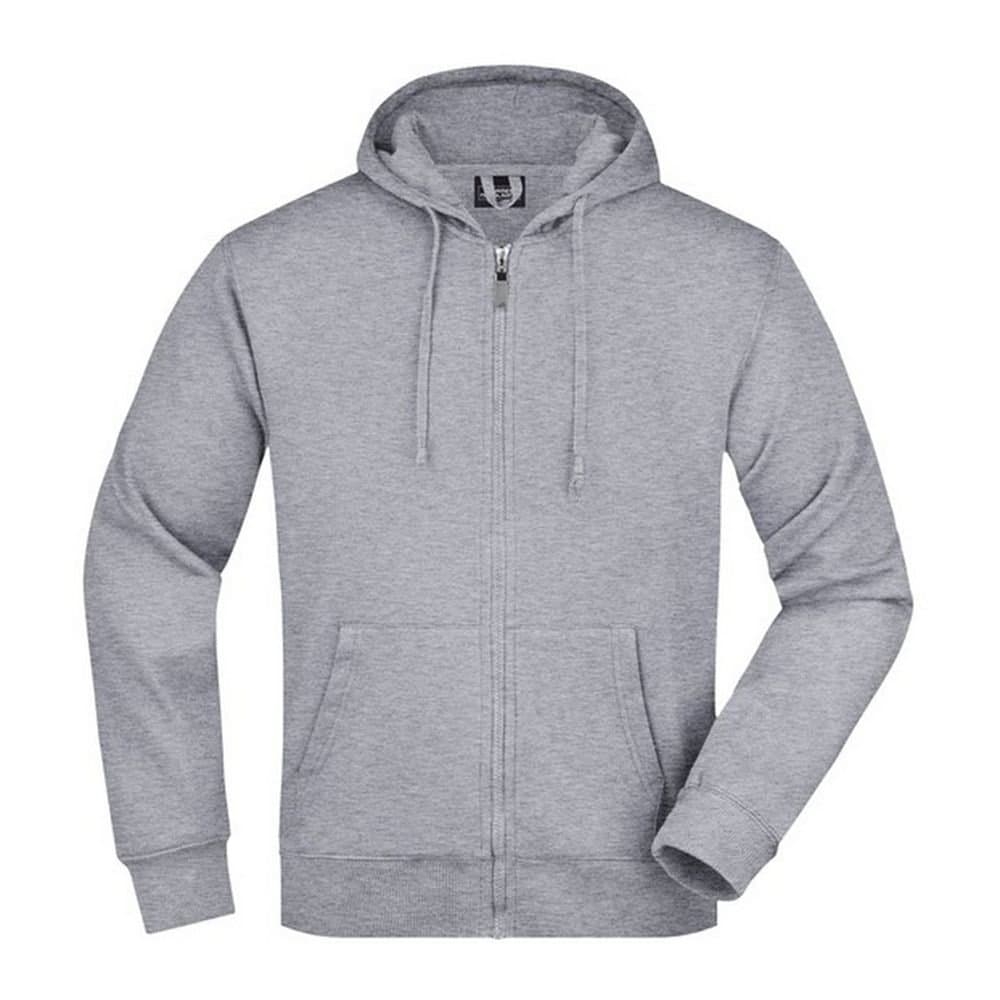 James and Nicholson James and Nicholson Men's Full Zip Hoodie in Grey