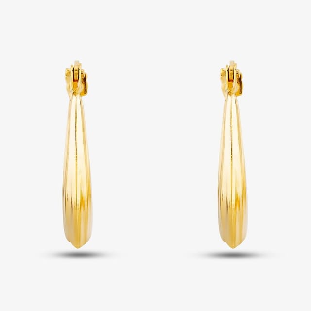 T.H.Baker T.H.Baker Women's 9ct Yellow Gold Shaped Oval Creole Earrings UER132Y - 2