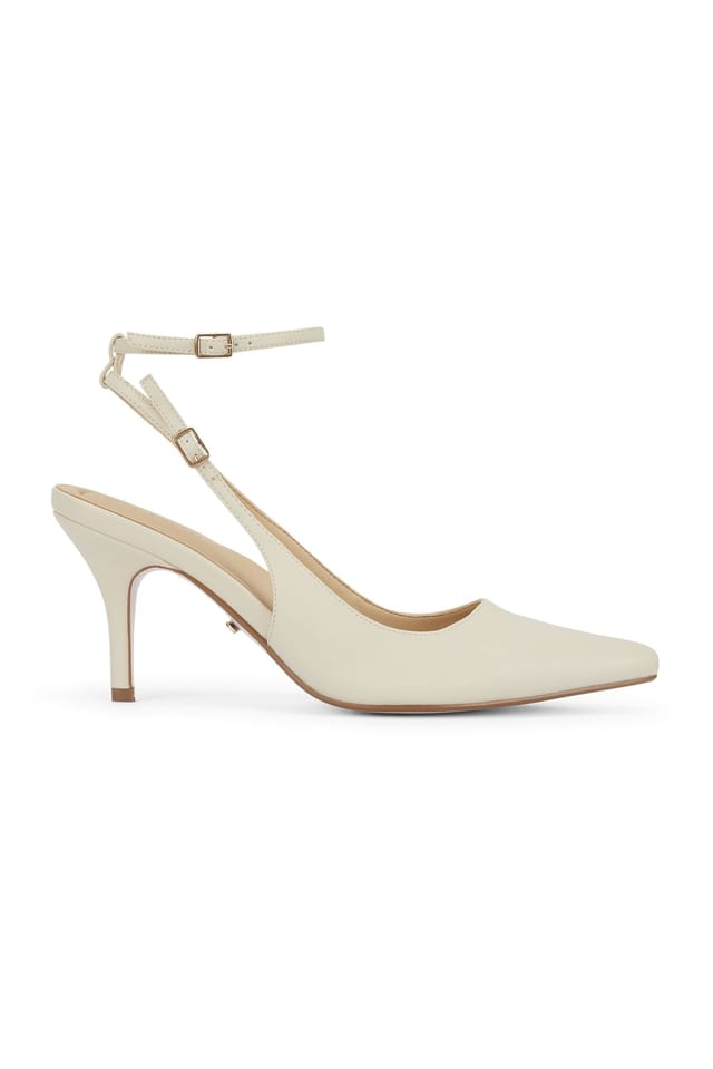 MALOW LONDON MALOW LONDON Women's Camila Slingback Heels Buckle PU/Patent Pointed Toe Stiletto Shoes in Beige - 2