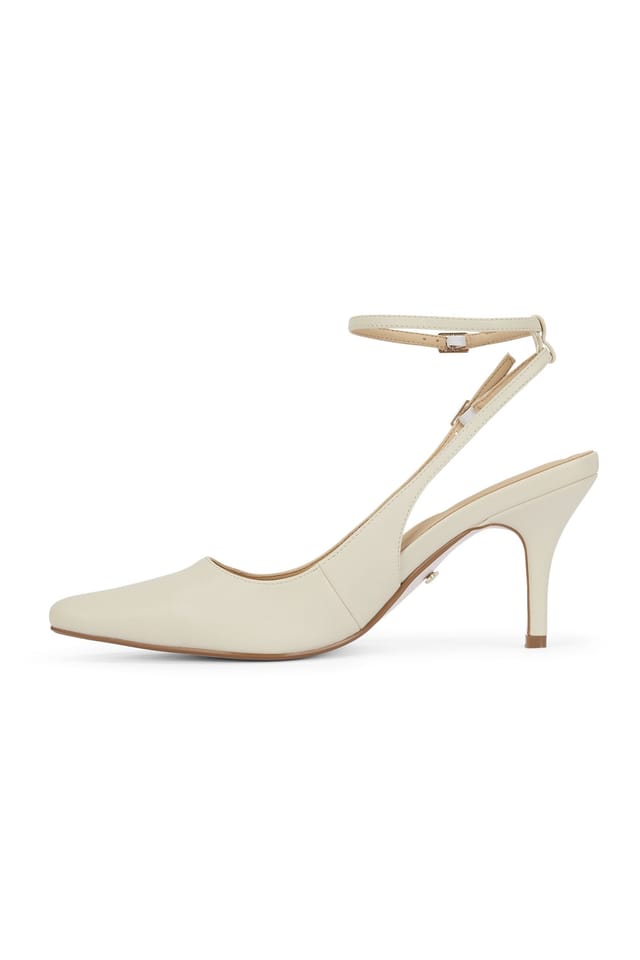 MALOW LONDON MALOW LONDON Women's Camila Slingback Heels Buckle PU/Patent Pointed Toe Stiletto Shoes in Beige - 3